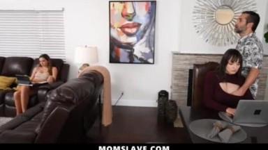 Unemployed Daddy Freeusing His Hot Wife and Cute Stepdaughter While They&apos;re Working - Momslave