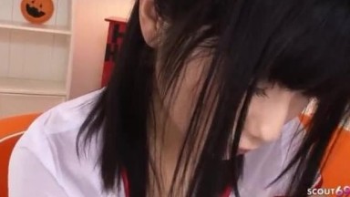 Skinny Japanese Teen in Nurse Cosplay give Blowjob in uncensored JAV Porn