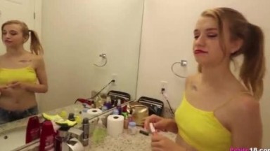 Tiny Teen Kristy got CREAMED