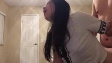 Hot UCSD Chinese student gets pounded hard and cum on face during zoom class